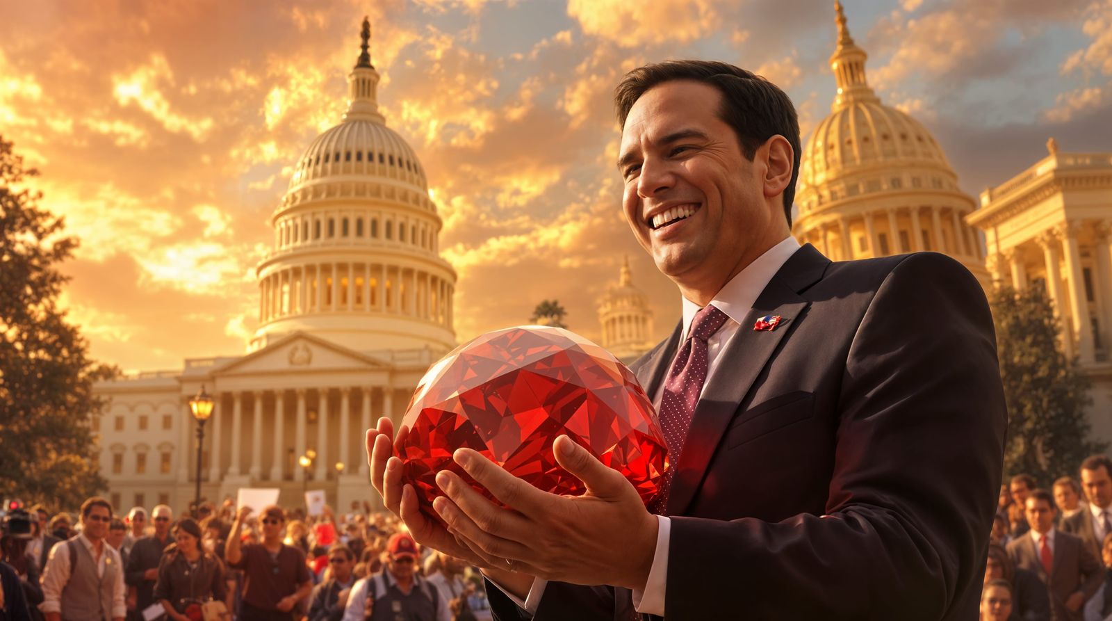 Senator Marco Rubio Unveils Glowing Ruby in Capitol Sunshine