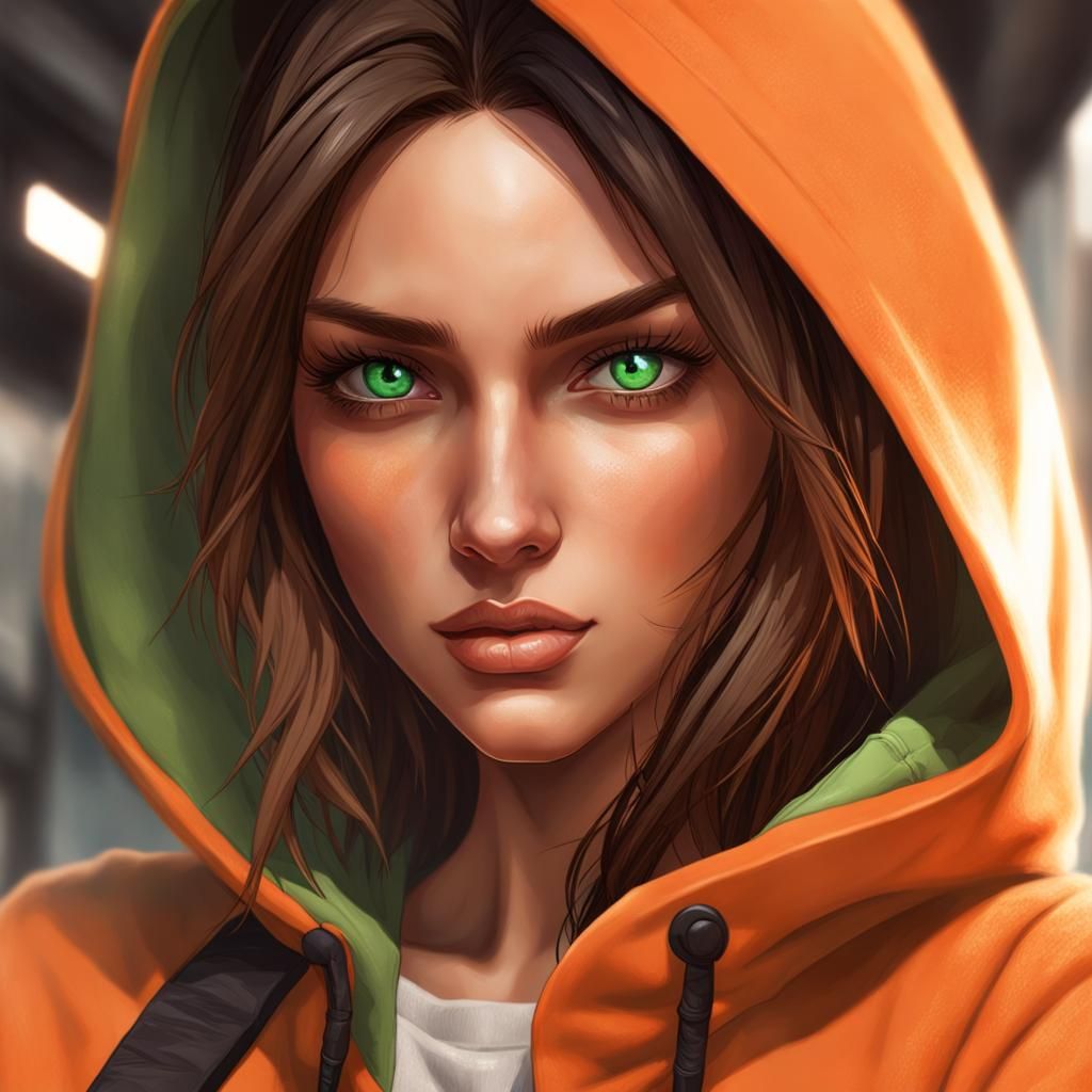 Teenage Girl Portrait in Hyperdetailed Art Style