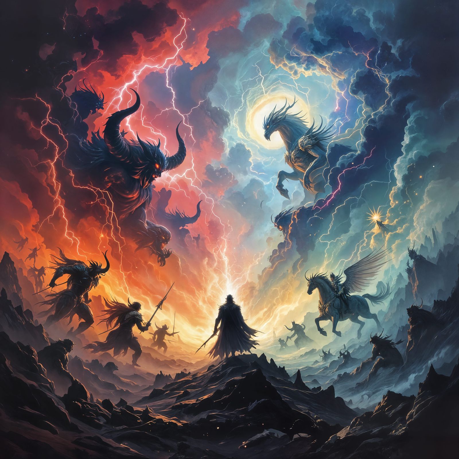 Fantasy Dreamscape Battlefield: Nightmares vs. Dream Warrior...