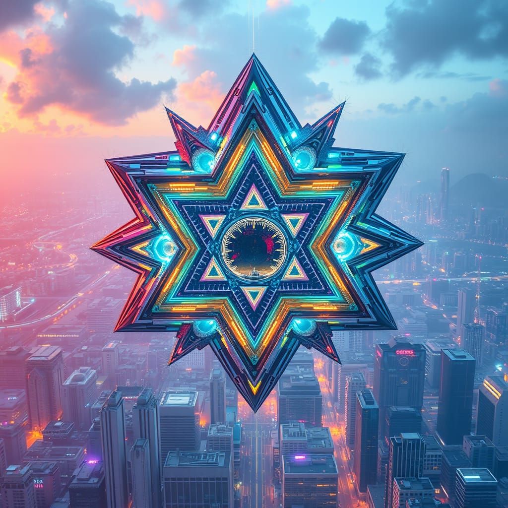 Futuristic Synagogue Soars Above Urban Metropolis in Iridesc...