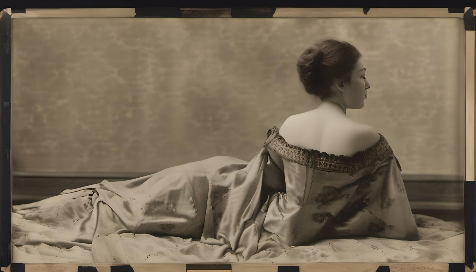 Reclining Nude: A Daguerreotype Photograph in Black and Whit...