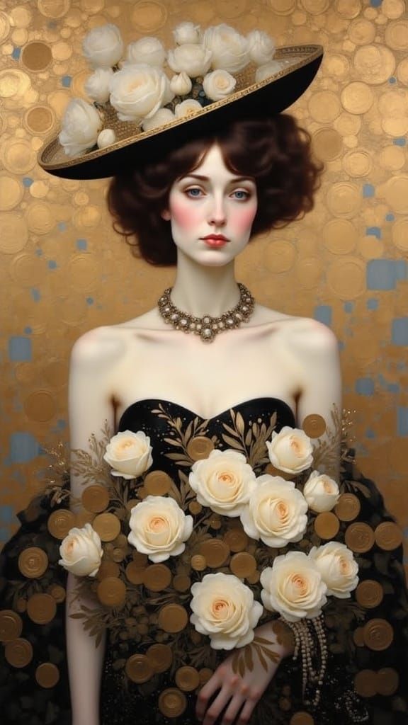 Gatsby Lady in Roses Hat