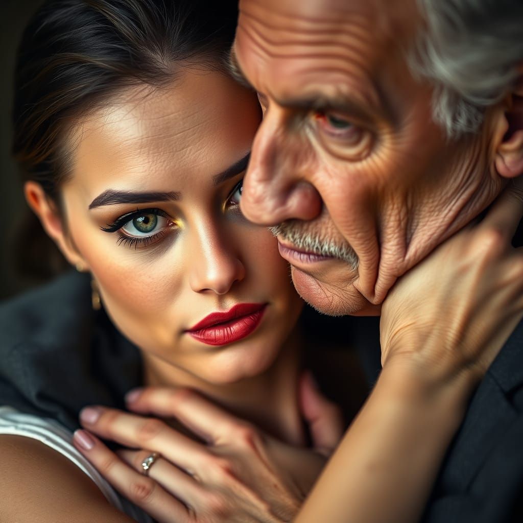 Young Love in Intimate Portrait, High-Contrast Color