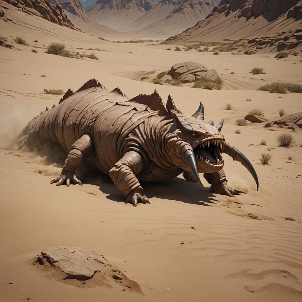Graboid Emerges From Desert Canyon in Earth Tones