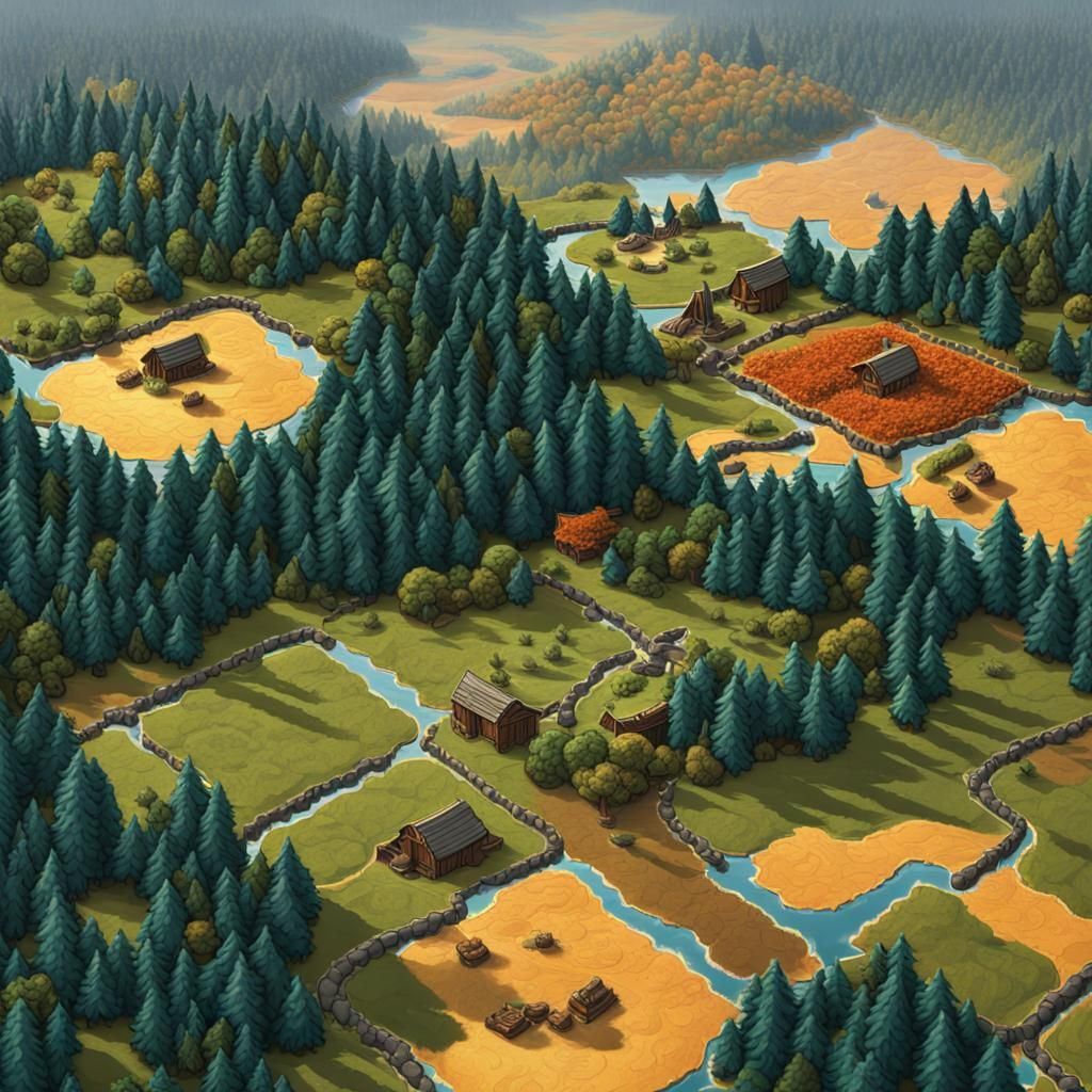 Detailed Catan Landscapes: Forests and Mountains