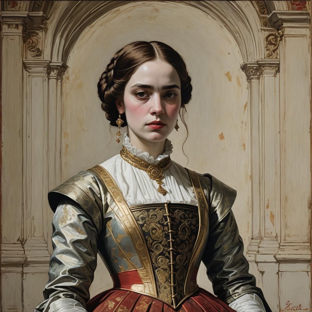 Lady Capulet Portrait in Classic Surrealist Style