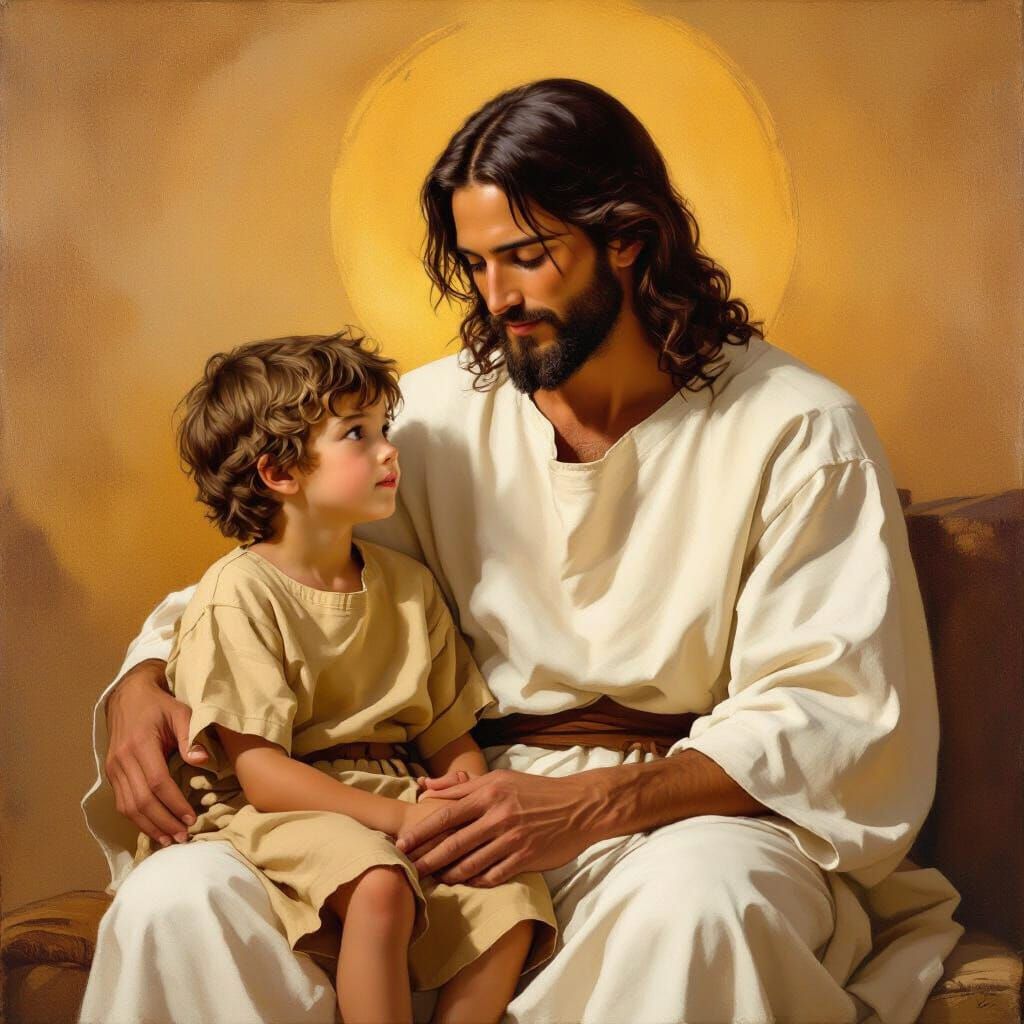 Jesus and Boy in Renaissance Style