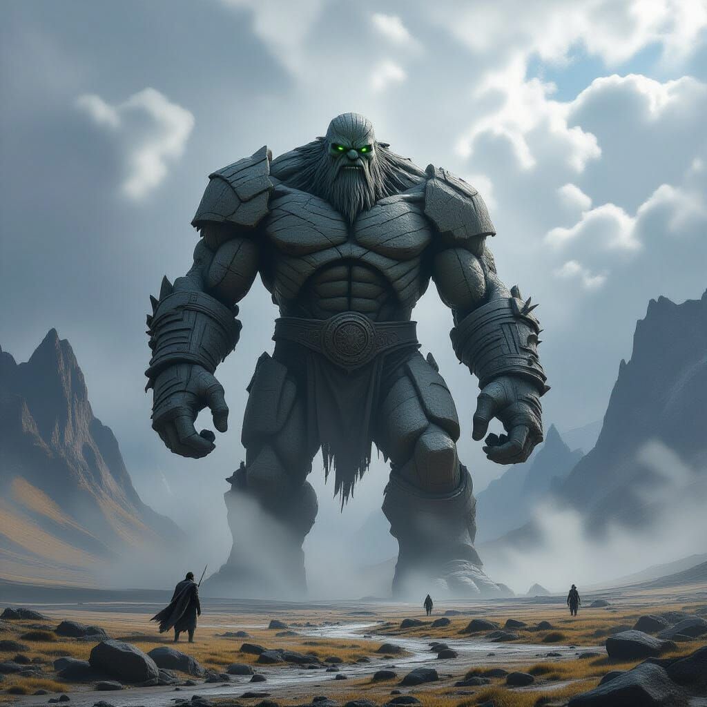 Colossal Stone Golem on Windswept Plain