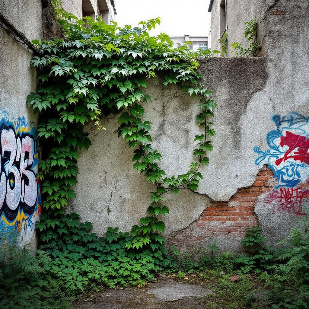 Vibrant Oasis: Vines Reclaiming Urban Space