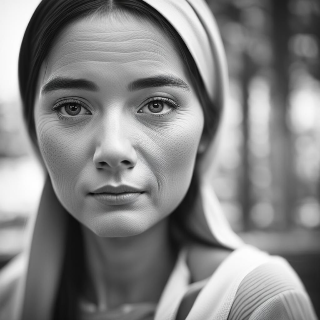 Monochrome Soft Focus Portrait of a Woman