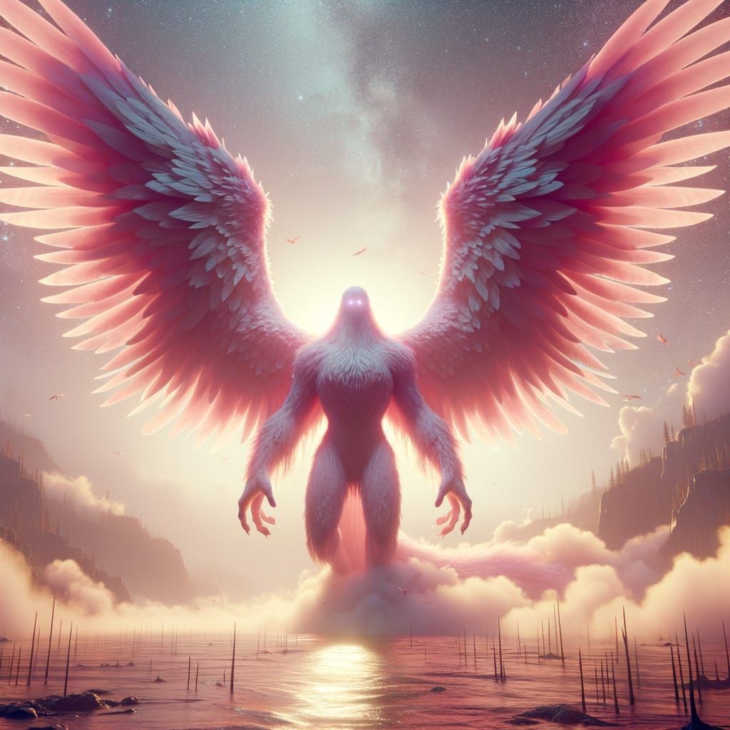 Pink Winged Creature: Ethereal Wildlife Photography