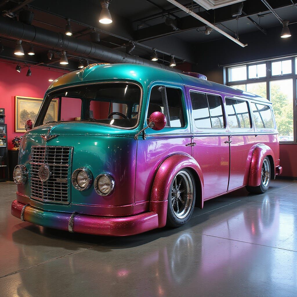 Futuristic Spectral Bus in Hyperkraximalismus Style