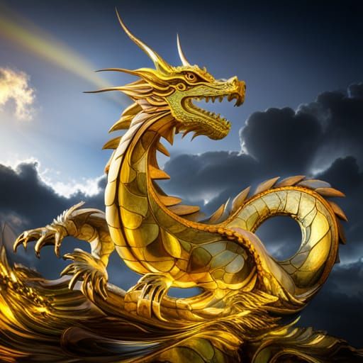 Intricate Glass Dragon Statue in High Detail