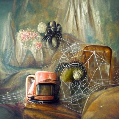 Still Life: Spiderwebs and Vintage Objects