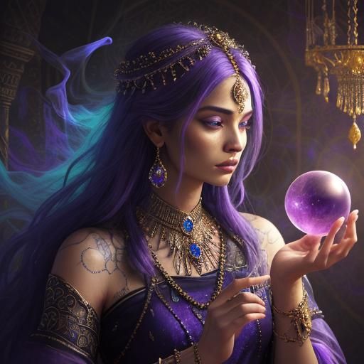 Mystical Fortune Teller with Crystal Ball: Splash Art