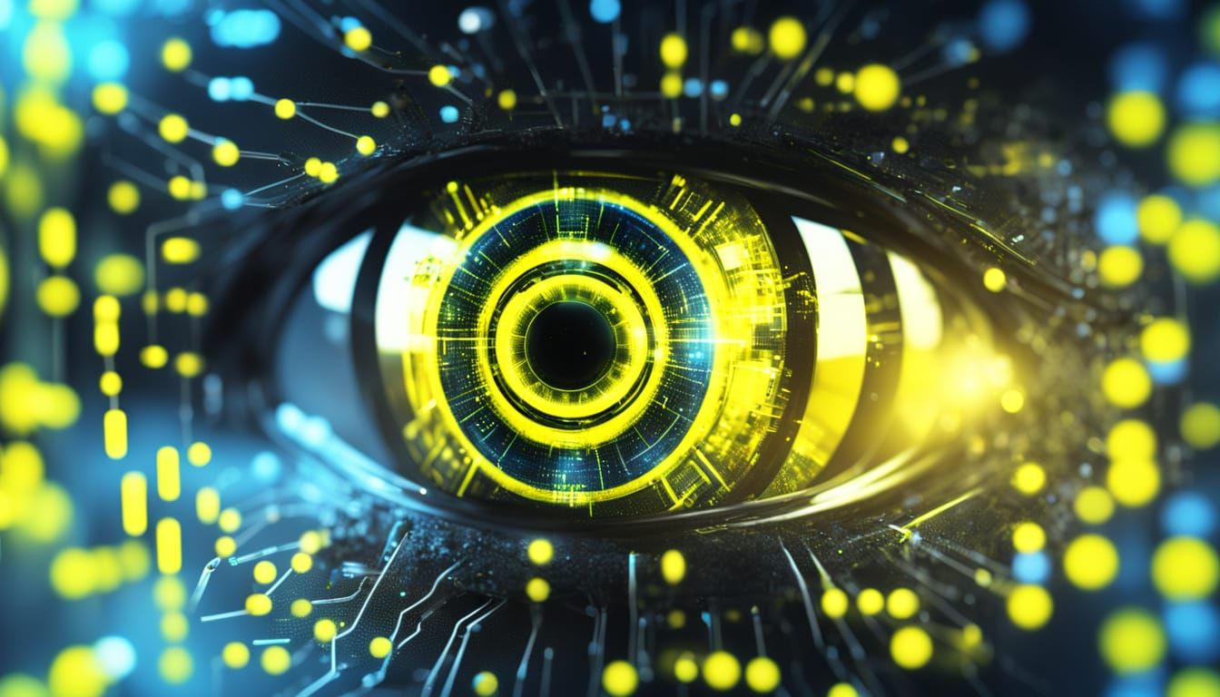 Cyborg Eye Nanotechnology in Neon Quantum Simulation
