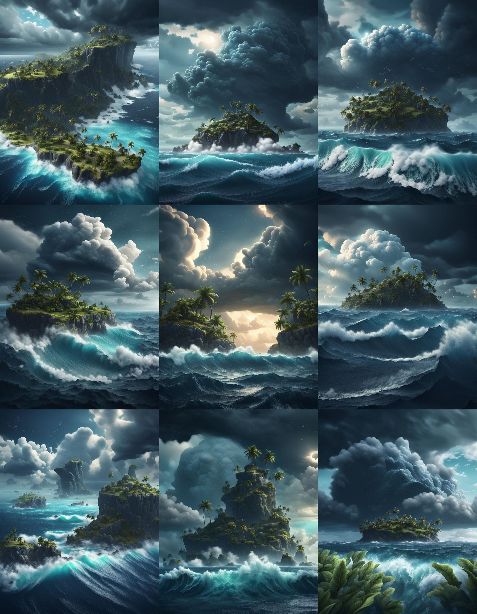 Tropical Island Storm: A Detailed Matte Painting