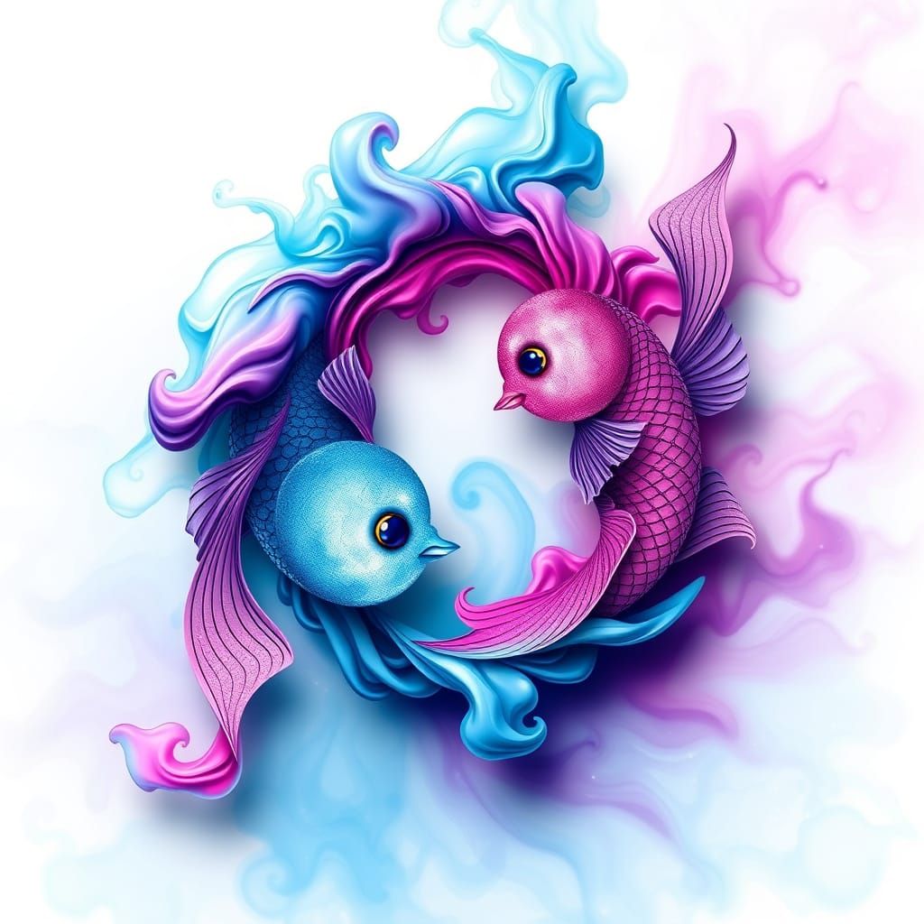 Cosmic Balance in Vibrant Dye
