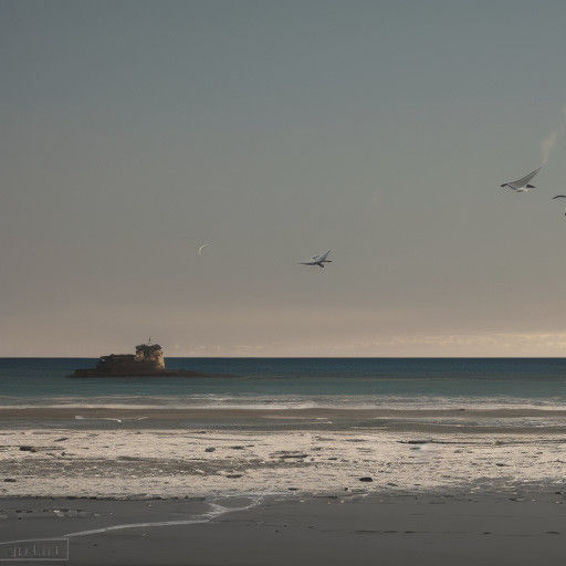 Soviet Mouse Builds Menorah Sandcastle in Warm Beach Scene