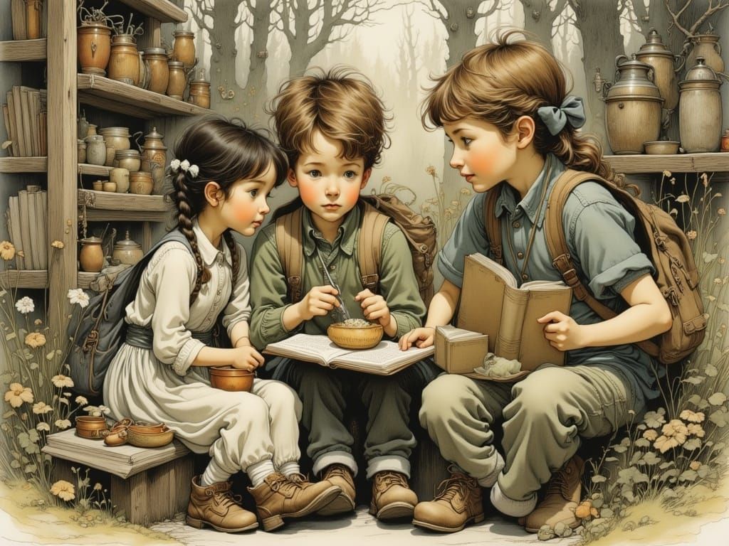 Grandchildren's Birthday Song: Whimsical Storybook Illustrat...