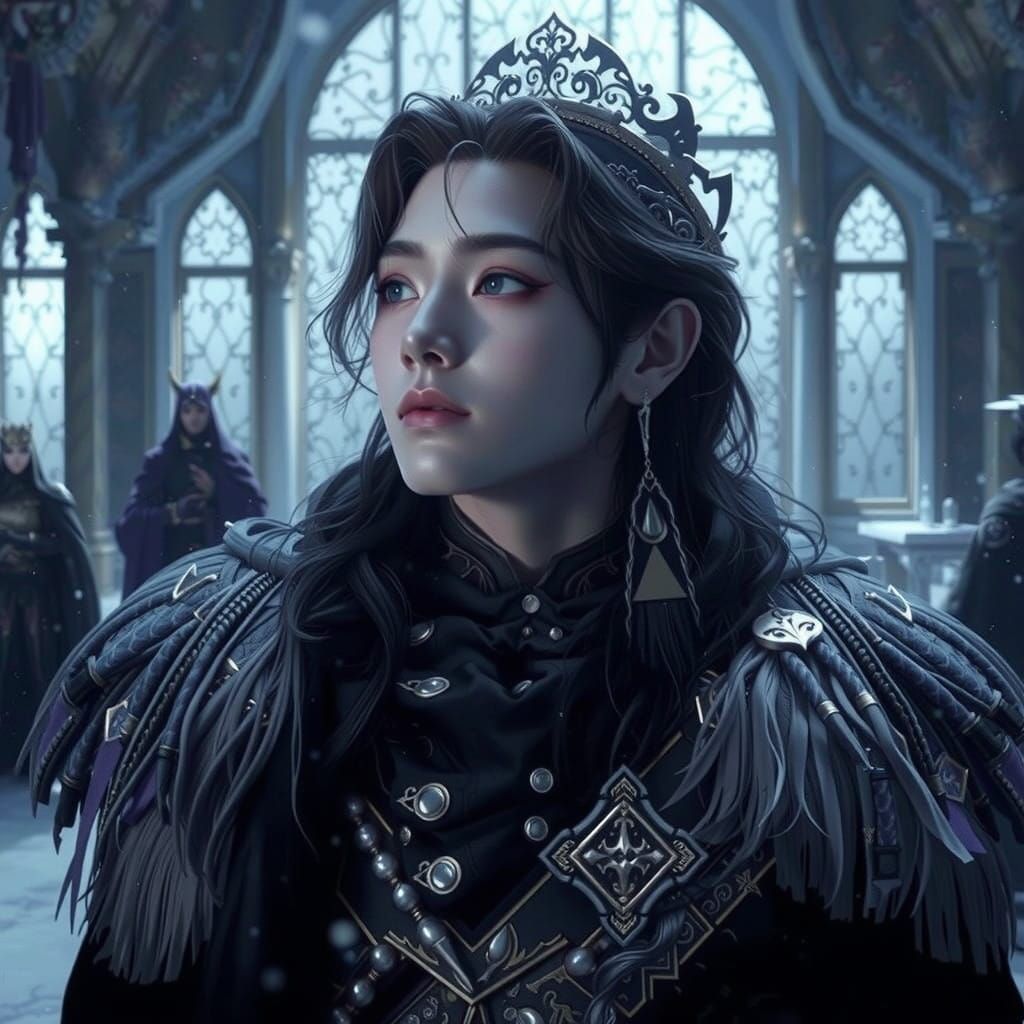 Golden Celestial King Taehyung in 3D Anime Style