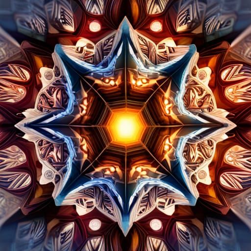 Kaleidoscopic Coffee Mosaic in Danish Pastel Colors