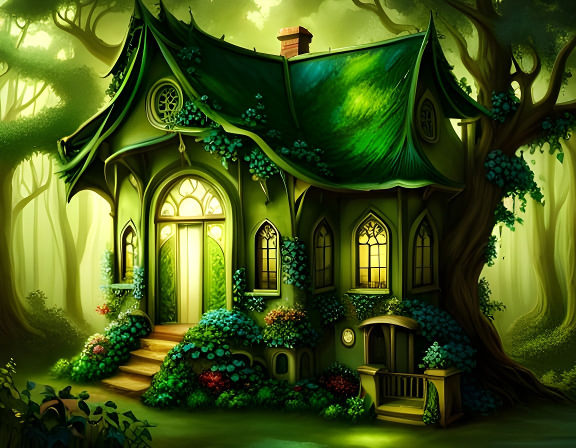 Enchanted Fairytale House Covered in Vines