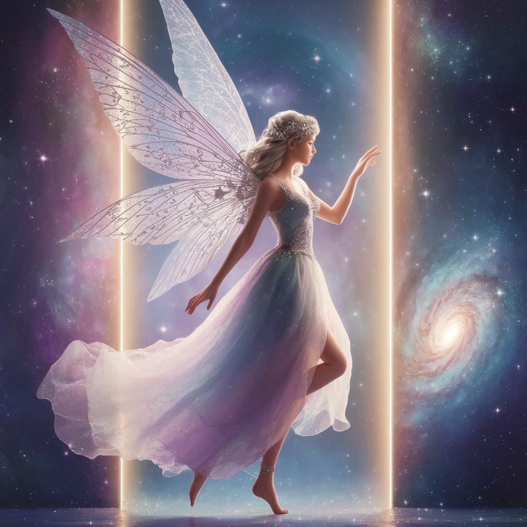 Ethereal Fairy Embarks on Cosmic Journey Through Shimmering ...