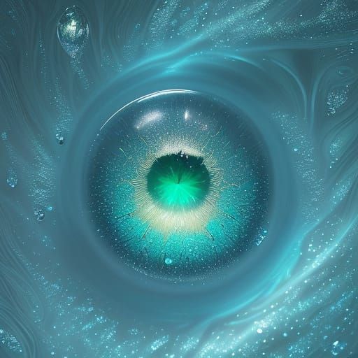 Dreamlike Water Droplet Suspended in Mid-Air