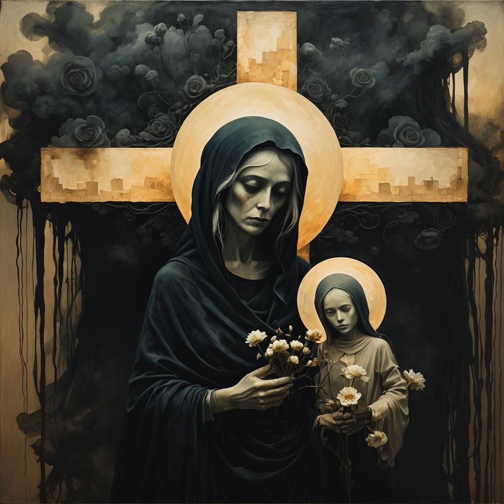 Surreal Fairy in Stormy Dreamscape, Colorful Accents