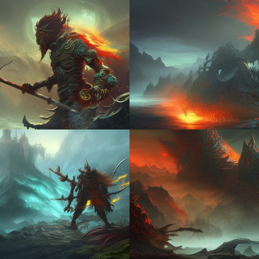 Skeleton King Warrior in Epic Battle Scene