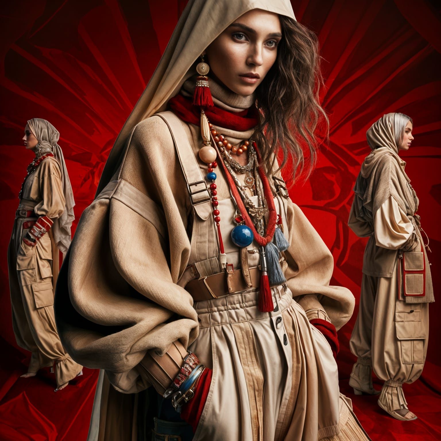 Fashionable Middle Eastern Woman in Avant-Garde Style