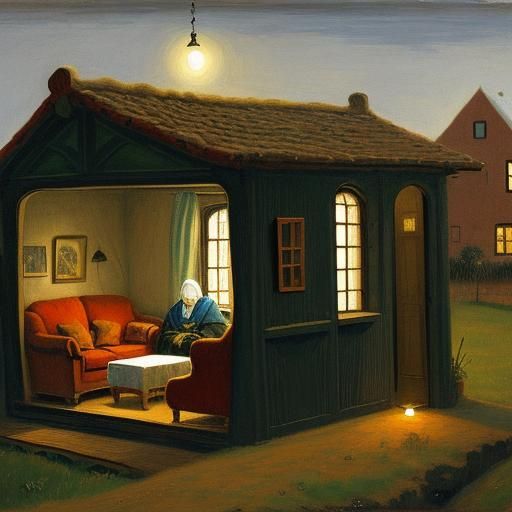 Cozy Pastoral House Interior, Inspired by Cubism