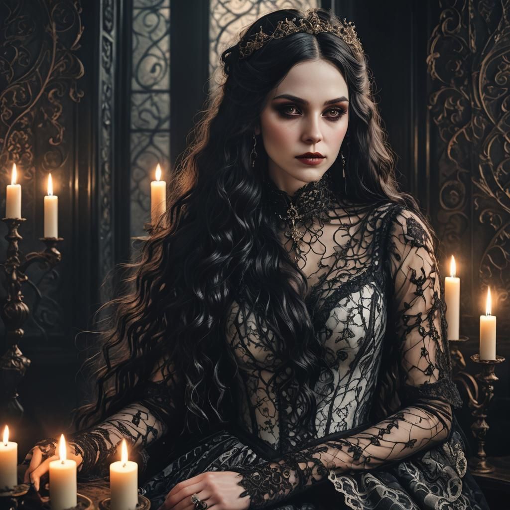 Goth Girl Portrait in Dark Fantasy Style