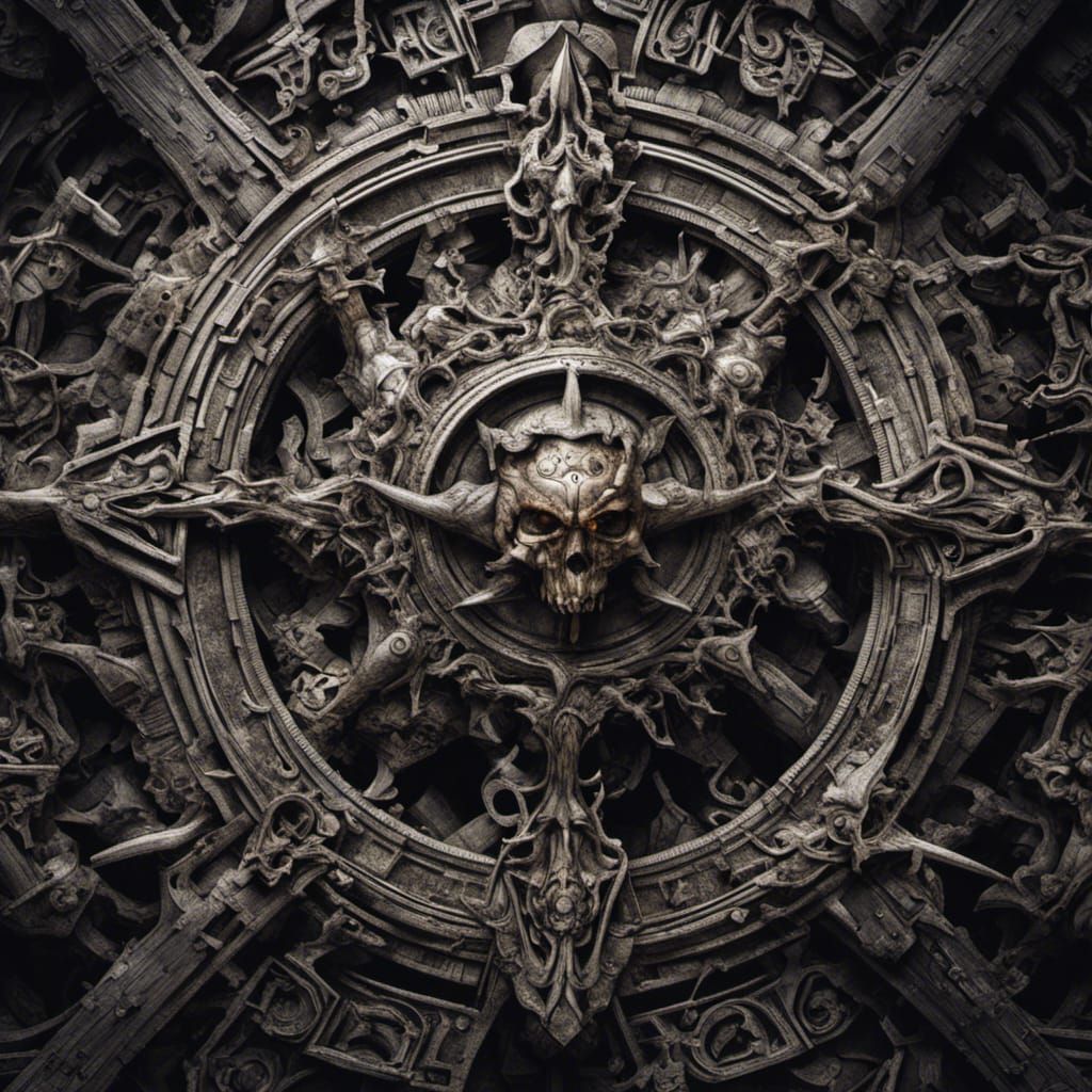 Intricate Symbol of Chaos in Hyperrealistic Style