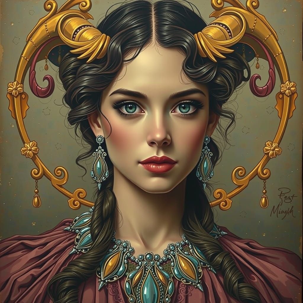 Expressionist Elegant Hairstyle with Swirling Details