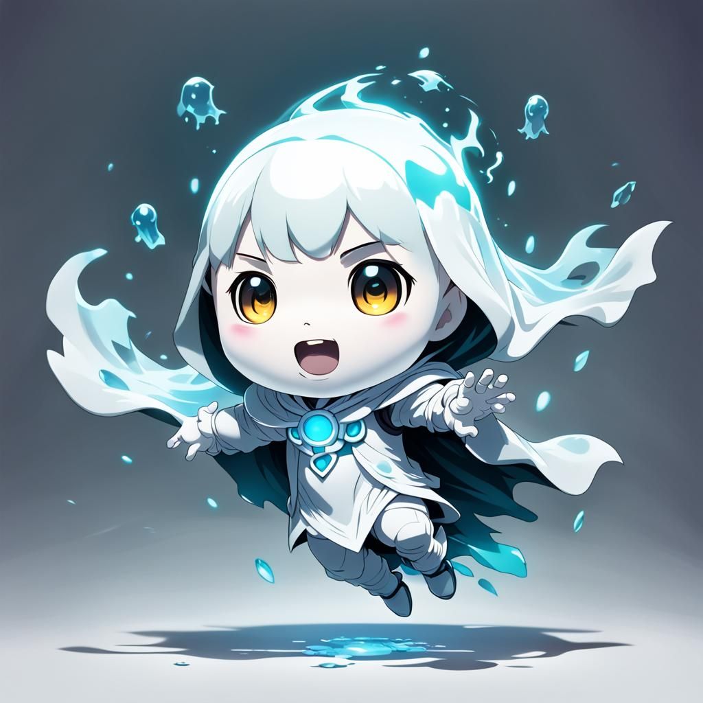 Chibi Ghost Floating: Manga Scan Anime Art