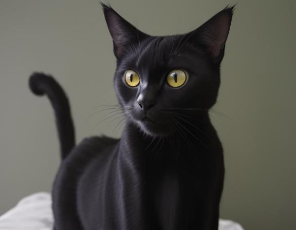 Beautiful Black Cat Portrait