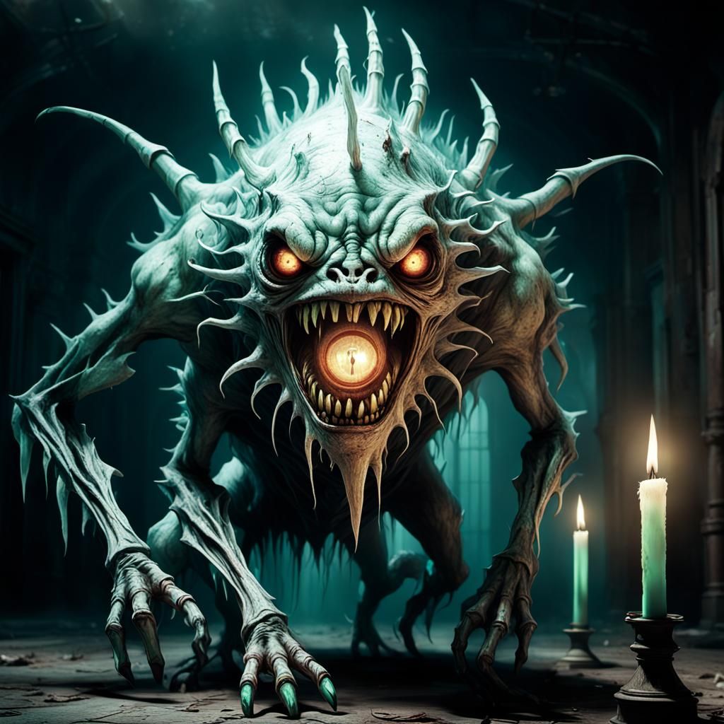 Grotesque Nightmare Creature in Abandoned Asylum