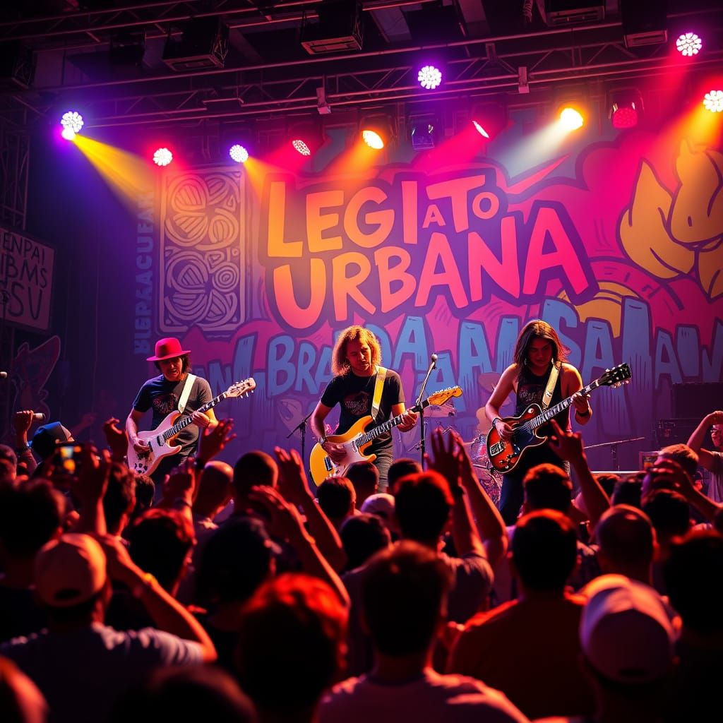 Brazilian Rock Band Live in Concert: Pop Art Style