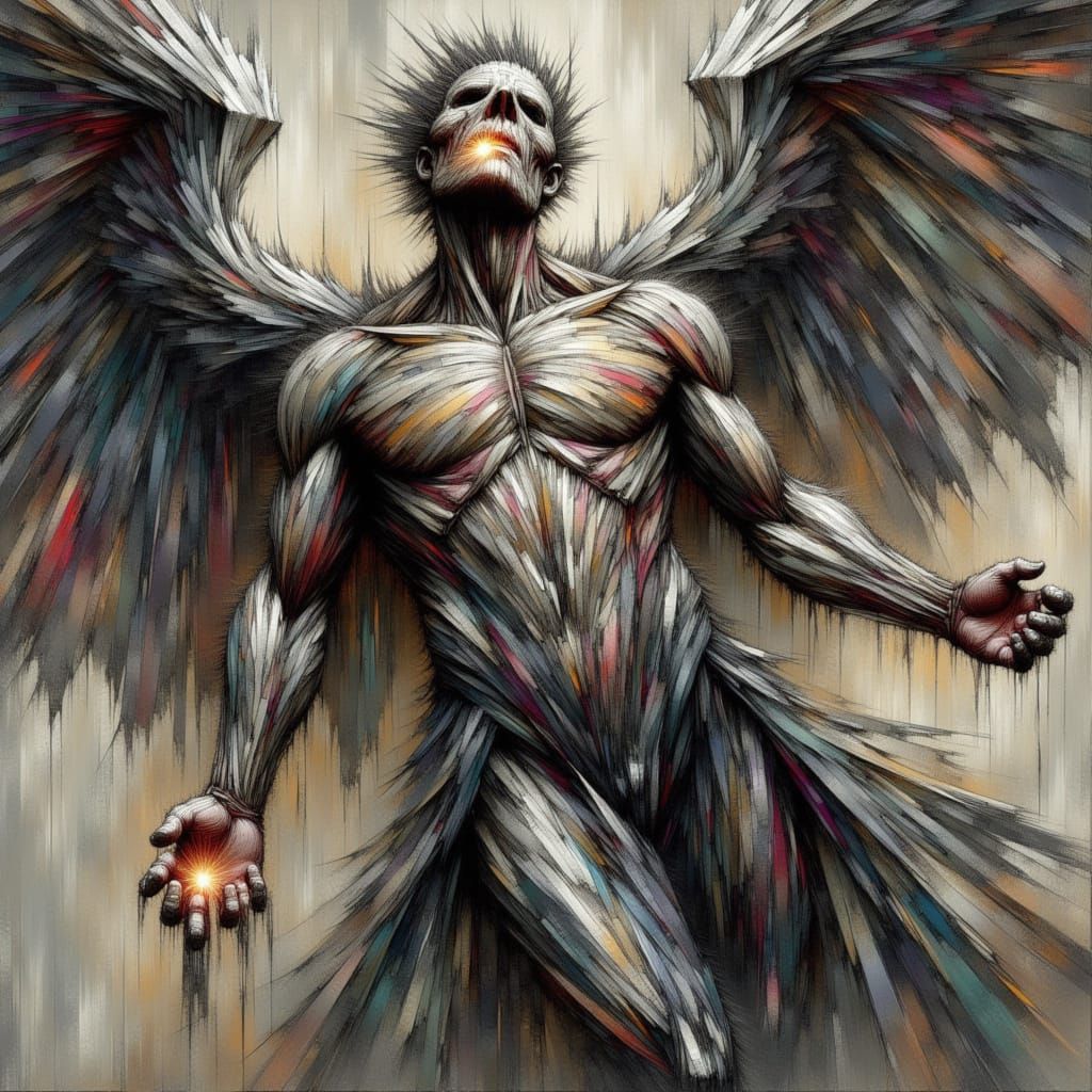 An Angel of Disease in Clockwork Nouveau Style