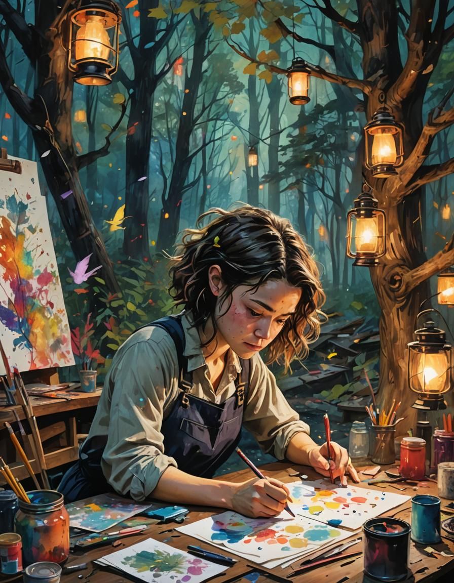 Mystical Forest Artist with Art Nouveau Influences