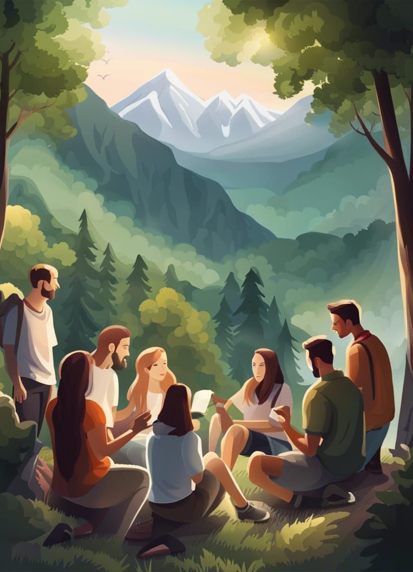 Christian Group Enjoying Nature's Beauty
