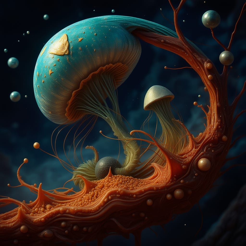 Electron Micrograph of Pollen Grains: Microscopic Cosmos