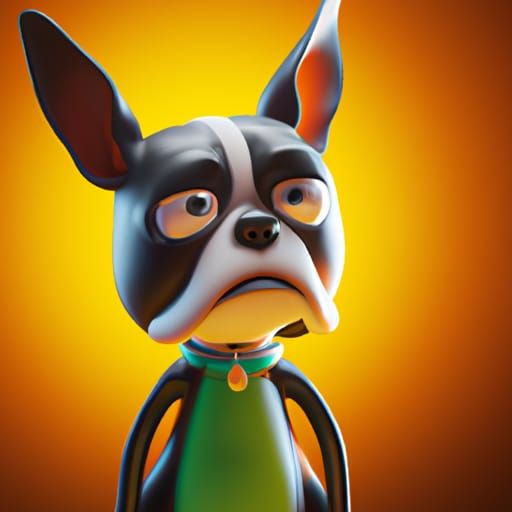 Boston Terrier as Pixar-Style 3D Digital Art