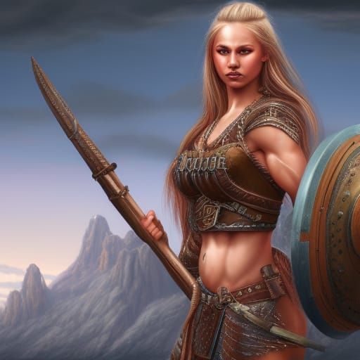 Powerful Female Viking Warrior Concept Art