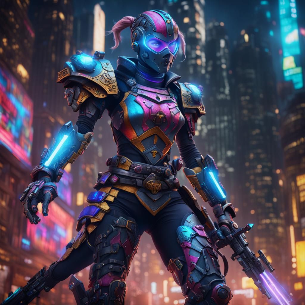 Cyberpunk Harlequin Knights with Laser Lances