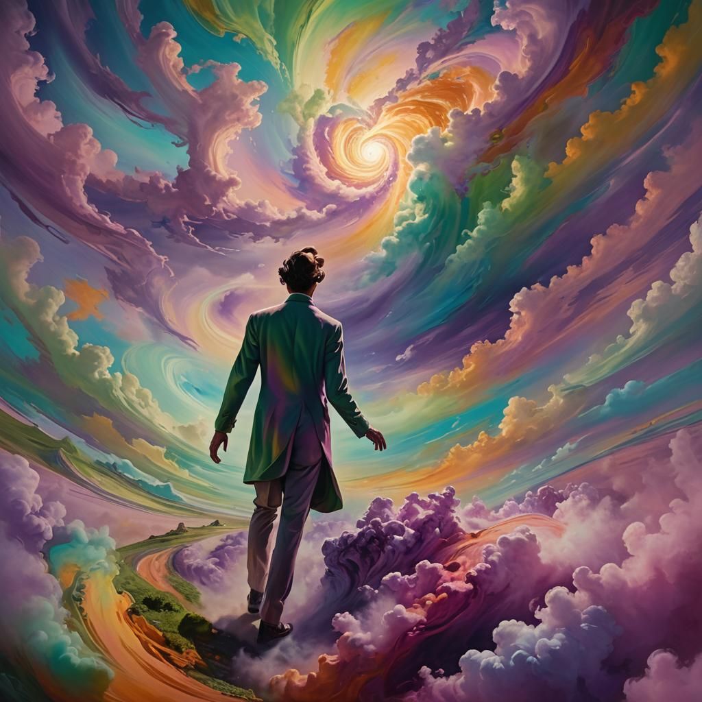 Ethereal Figure Emerges in a Surrealist Dreamscape