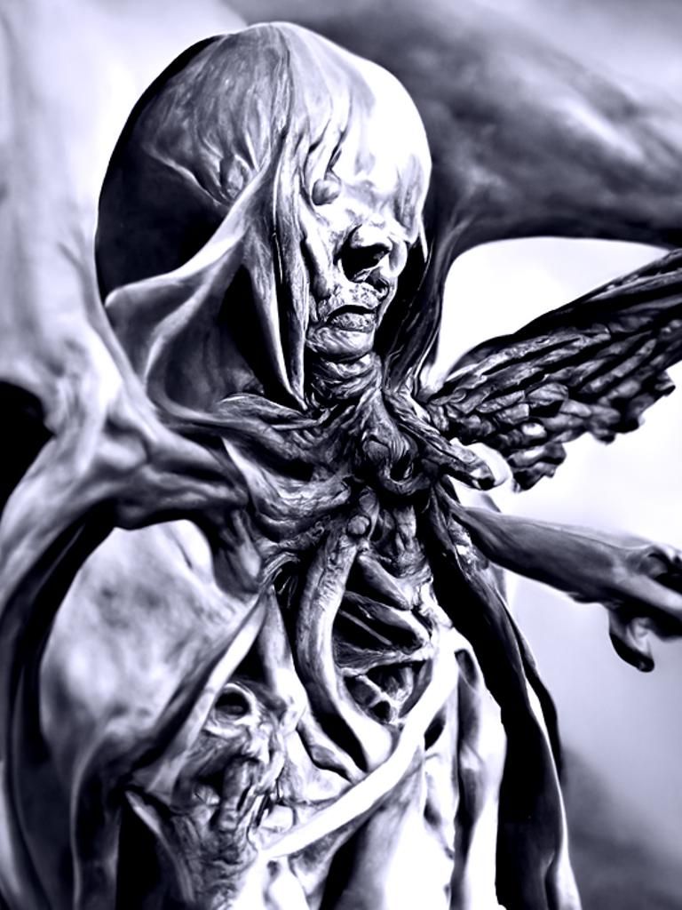 Eldritch Angel of Death: Detailed Photorealistic Rendering