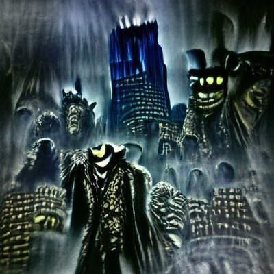 Gothic Cityscape: A Dark Urban Nightmare